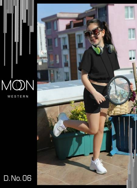 Black Colour MOON CHILDREN Cap Top And Shorty Western style Party Wear Imported Kids Girls Wear Collection MOON 06